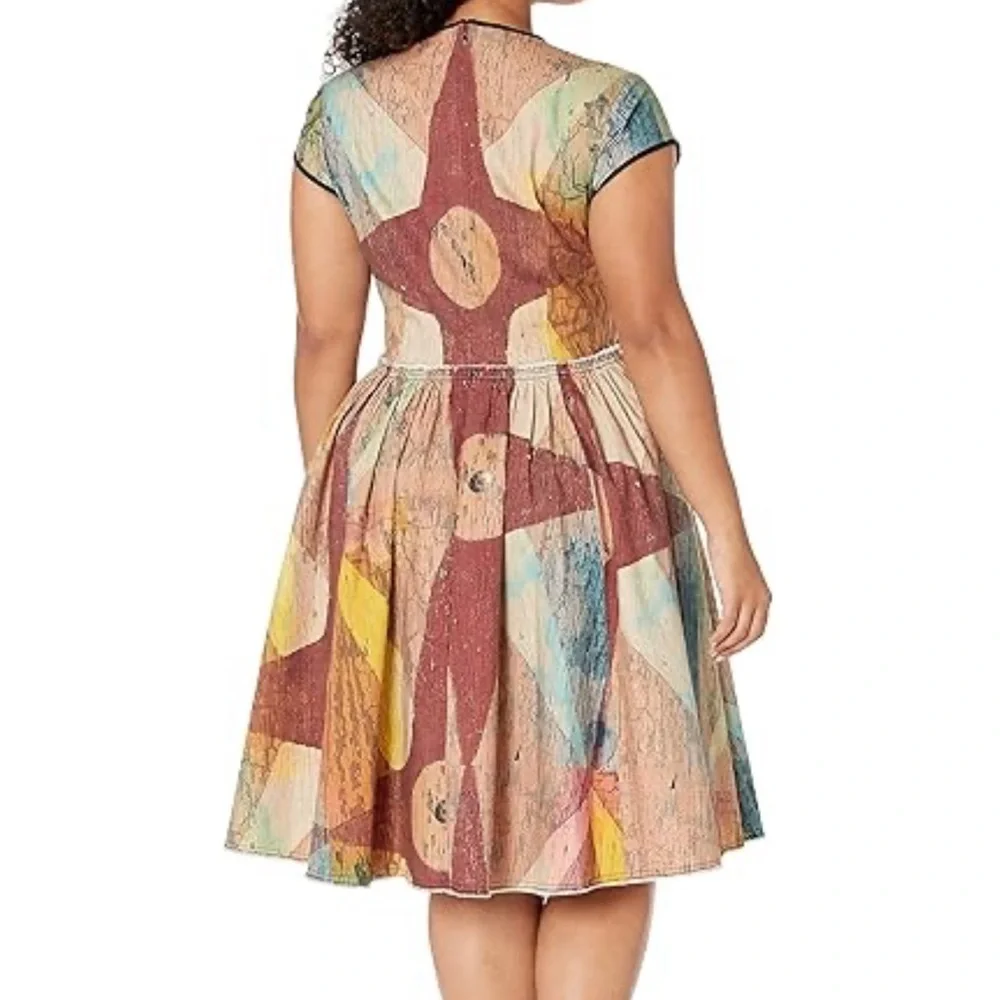 Making The Cut Carnival Painting Dress Winning Look Gary's Brown Tan Small - Picture 10 of 10